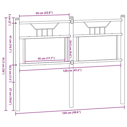 Replace Headboard Smoked Oak 120 cm Engineered Wood and Steel