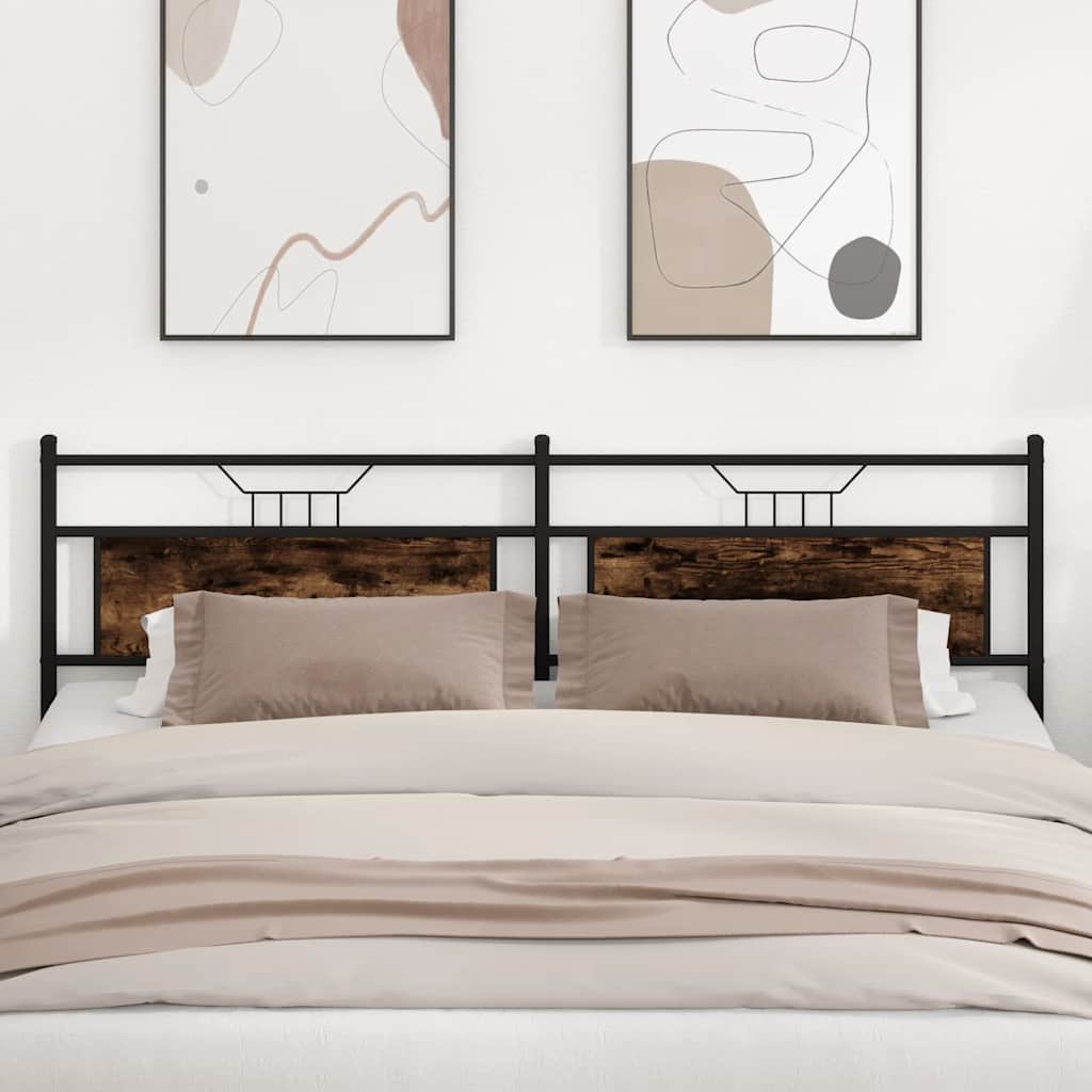 Replace Headboard Smoked Oak 193 cm Engineered Wood and Steel
