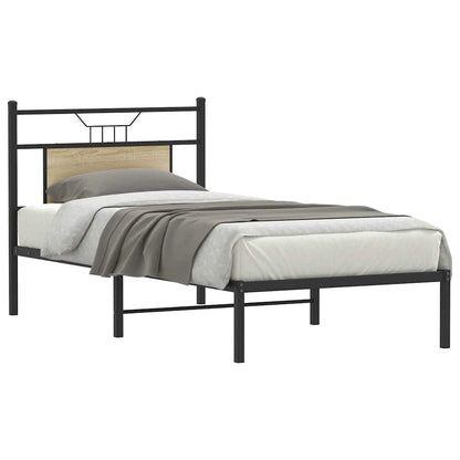 Bed Frame without Mattress Sonoma Oak 75x190 cm Small Single Engineered Wood