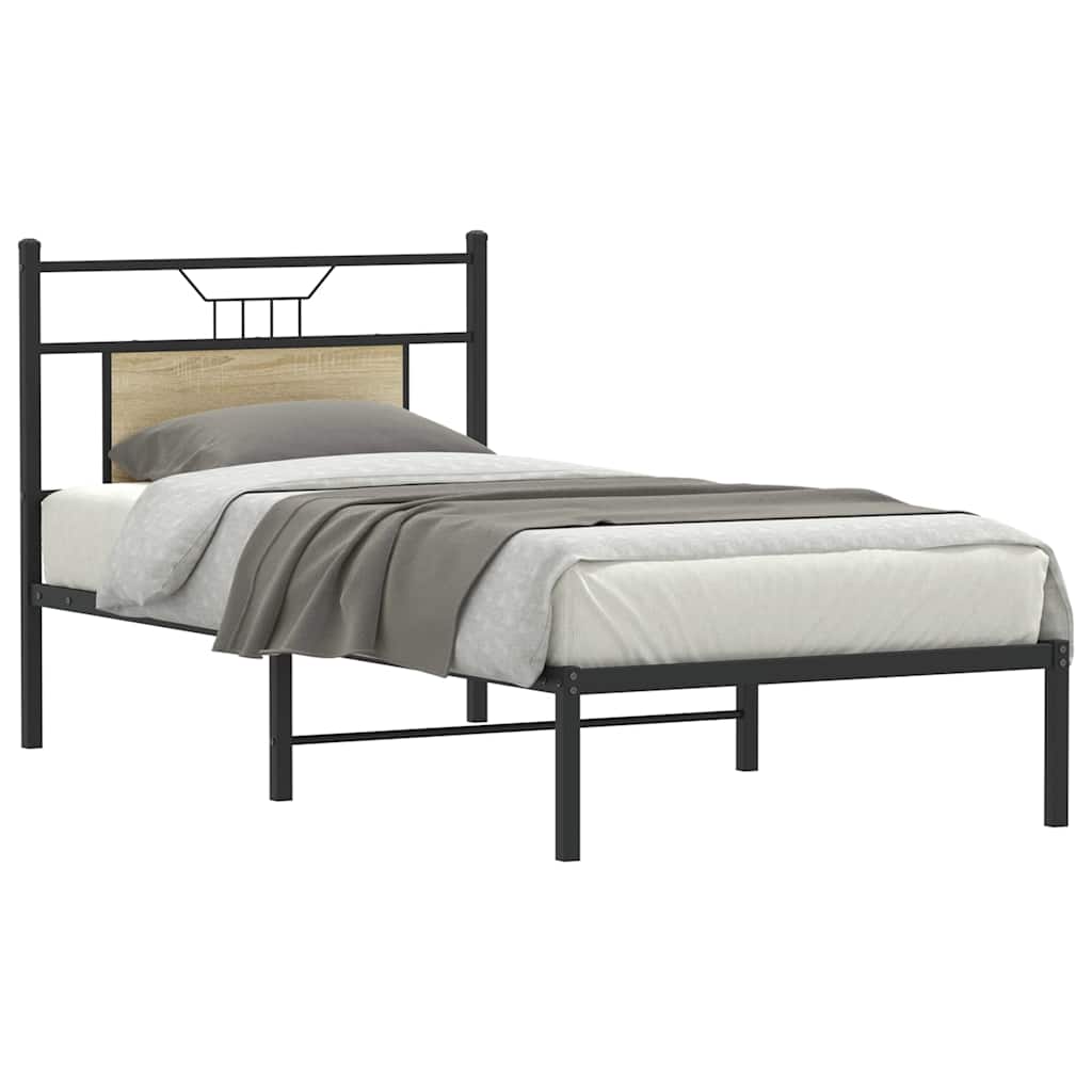Bed Frame without Mattress Sonoma Oak 80x200 cm Engineered Wood