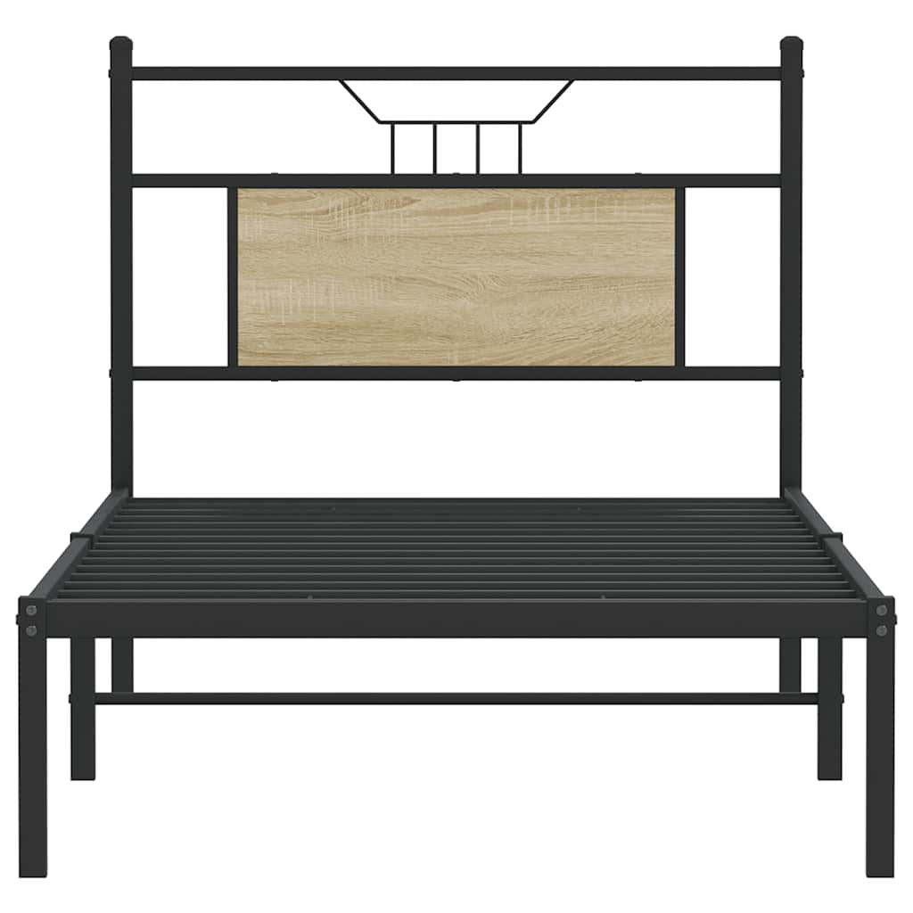 Bed Frame without Mattress Sonoma Oak 90x200 cm Engineered Wood