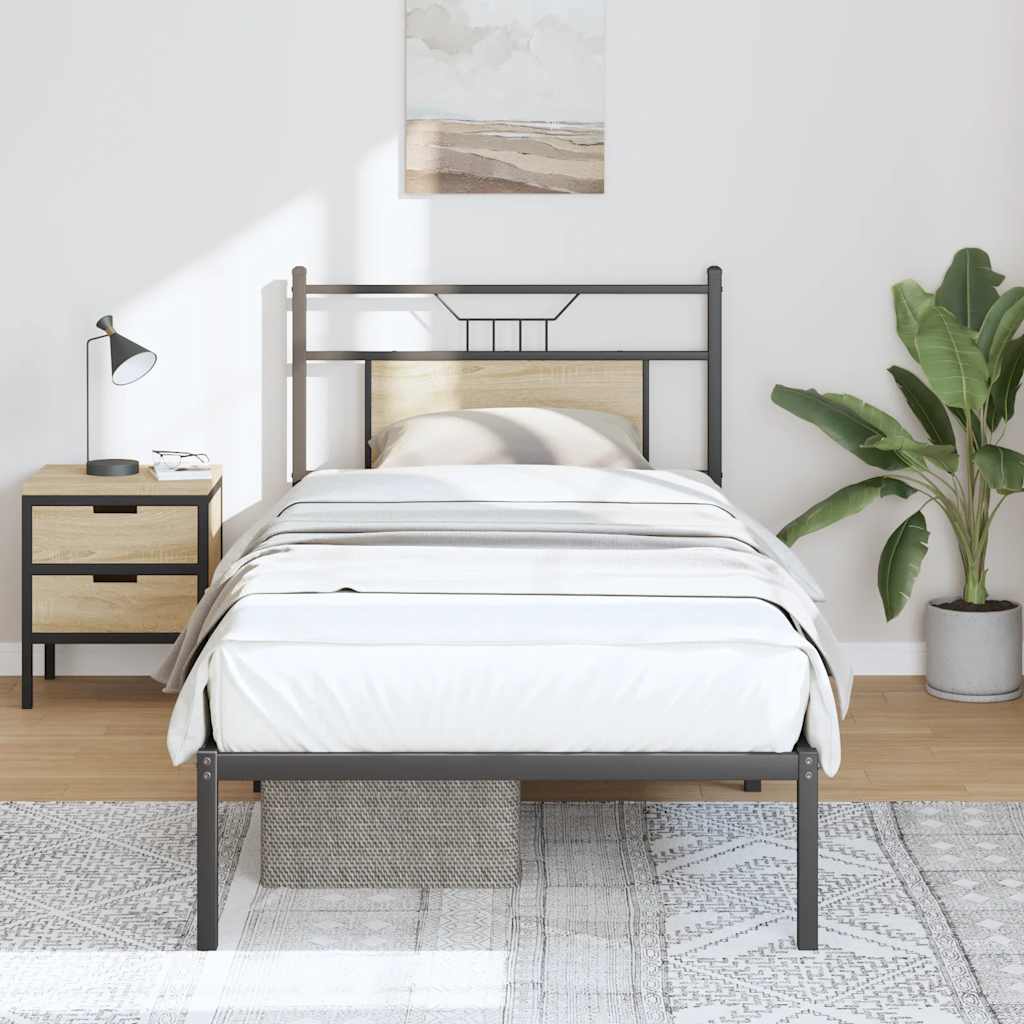 Bed Frame without Mattress Sonoma Oak 90x200 cm Engineered Wood