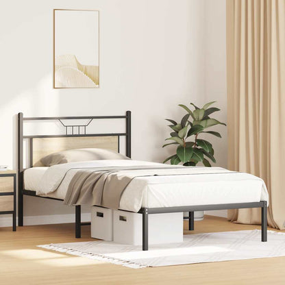 Bed Frame without Mattress Sonoma Oak 107x203 cm Engineered Wood