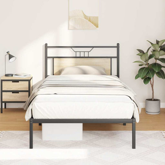 Bed Frame without Mattress Sonoma Oak 107x203 cm Engineered Wood