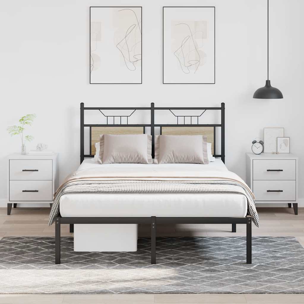 Bed Frame without Mattress Sonoma Oak 120x190 cm Small Double Engineered Wood