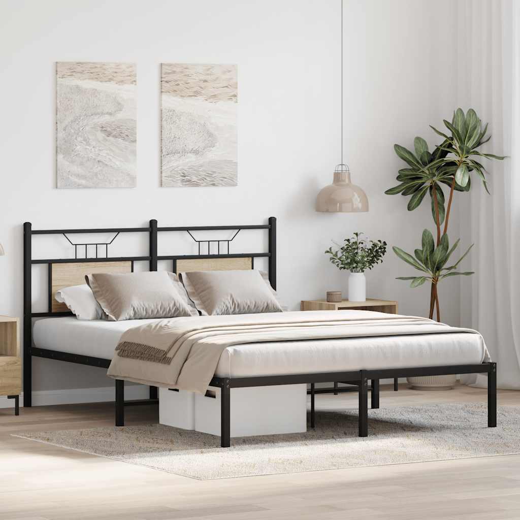 Bed Frame without Mattress Sonoma Oak 137x190 cm Engineered Wood