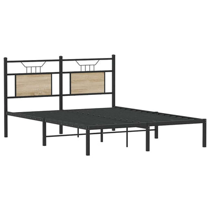 Bed Frame without Mattress Sonoma Oak 137x190 cm Engineered Wood