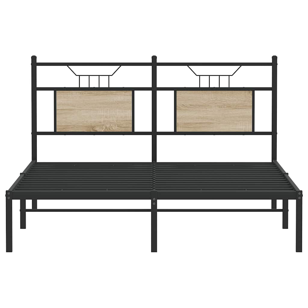 Bed Frame without Mattress Sonoma Oak 137x190 cm Engineered Wood