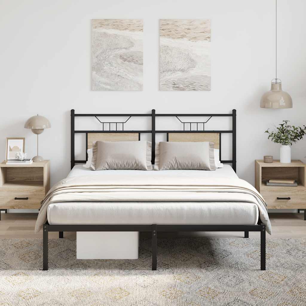 Bed Frame without Mattress Sonoma Oak 137x190 cm Engineered Wood