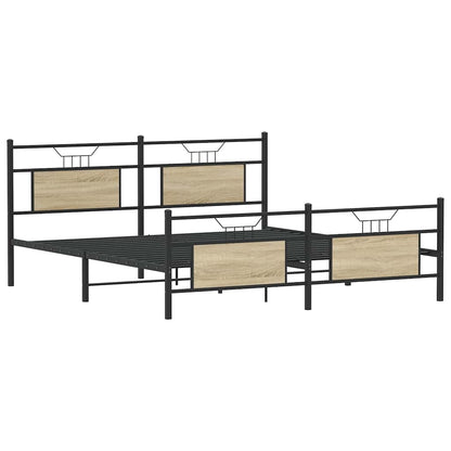 Bed Frame without Mattress Sonoma Oak 140x200 cm Engineered Wood