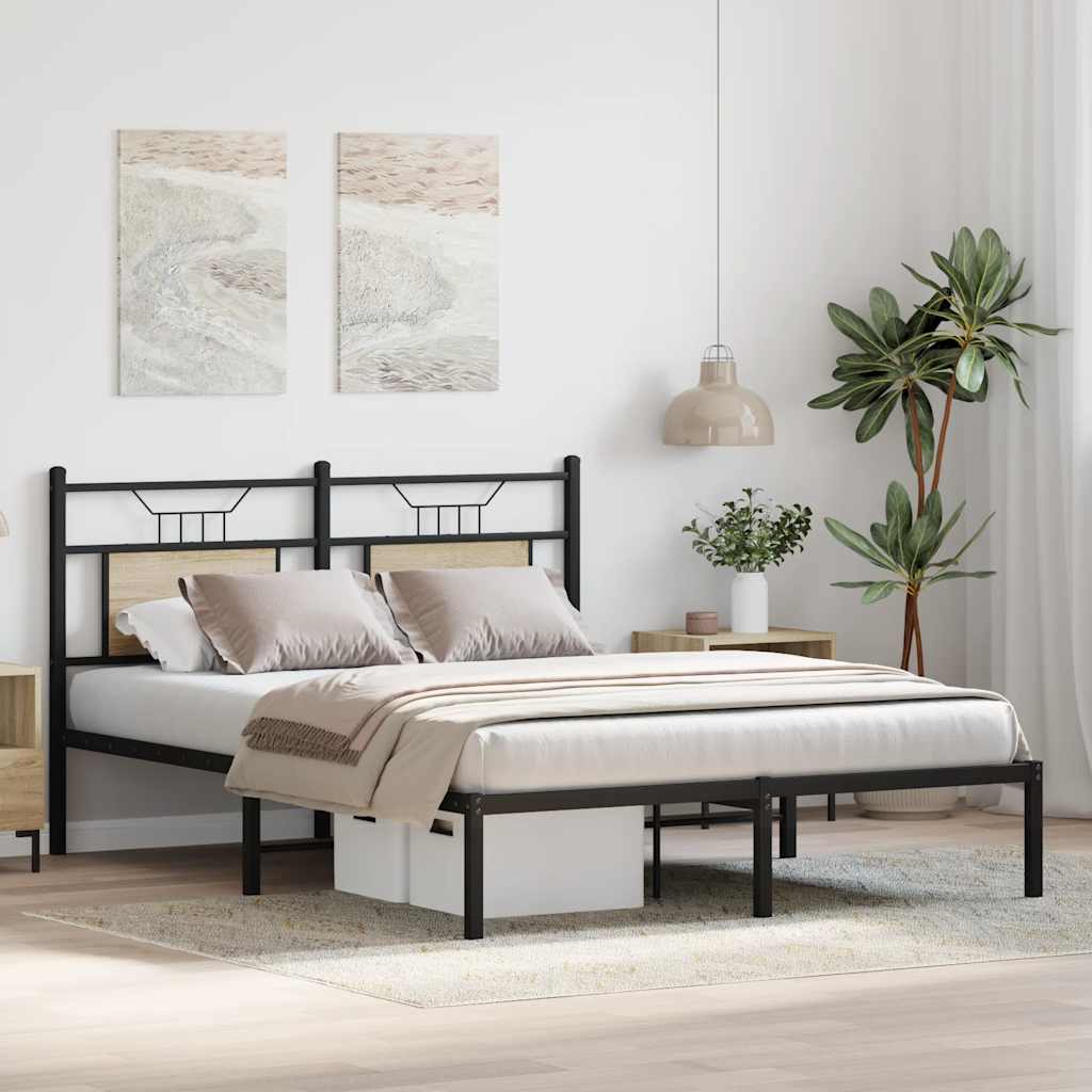 Bed Frame without Mattress Sonoma Oak 150x200 cm King Size Engineered Wood