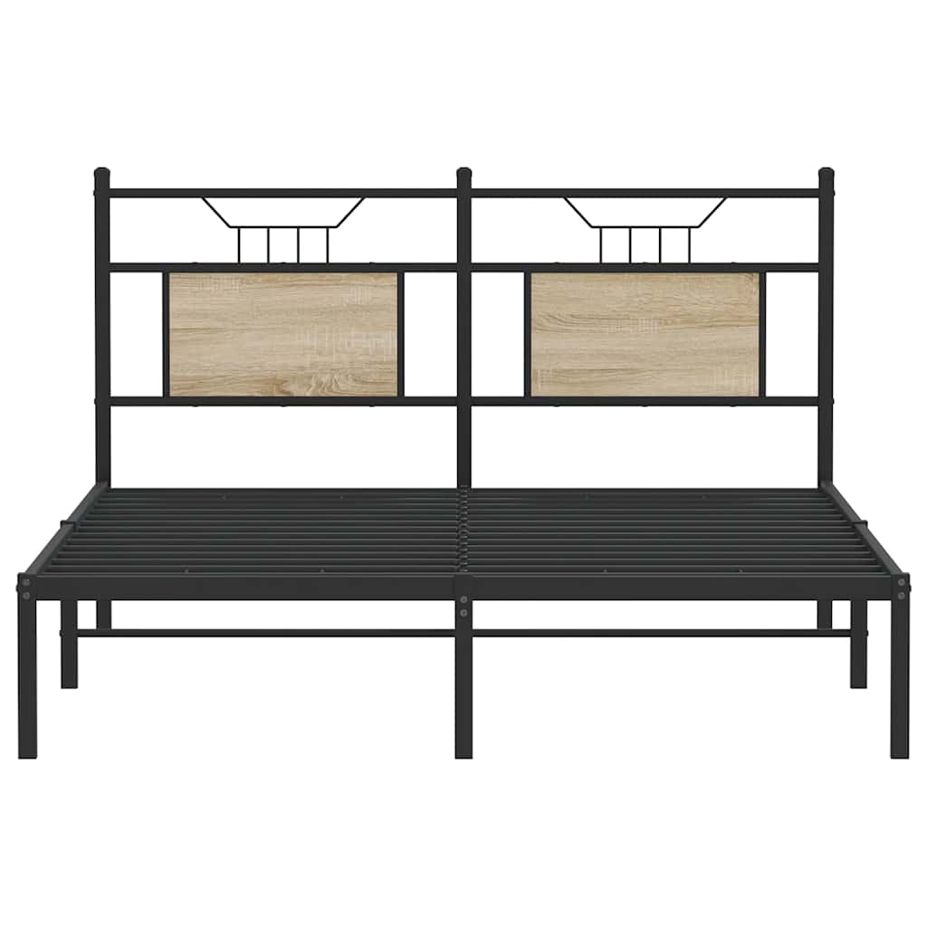 Bed Frame without Mattress Sonoma Oak 150x200 cm King Size Engineered Wood