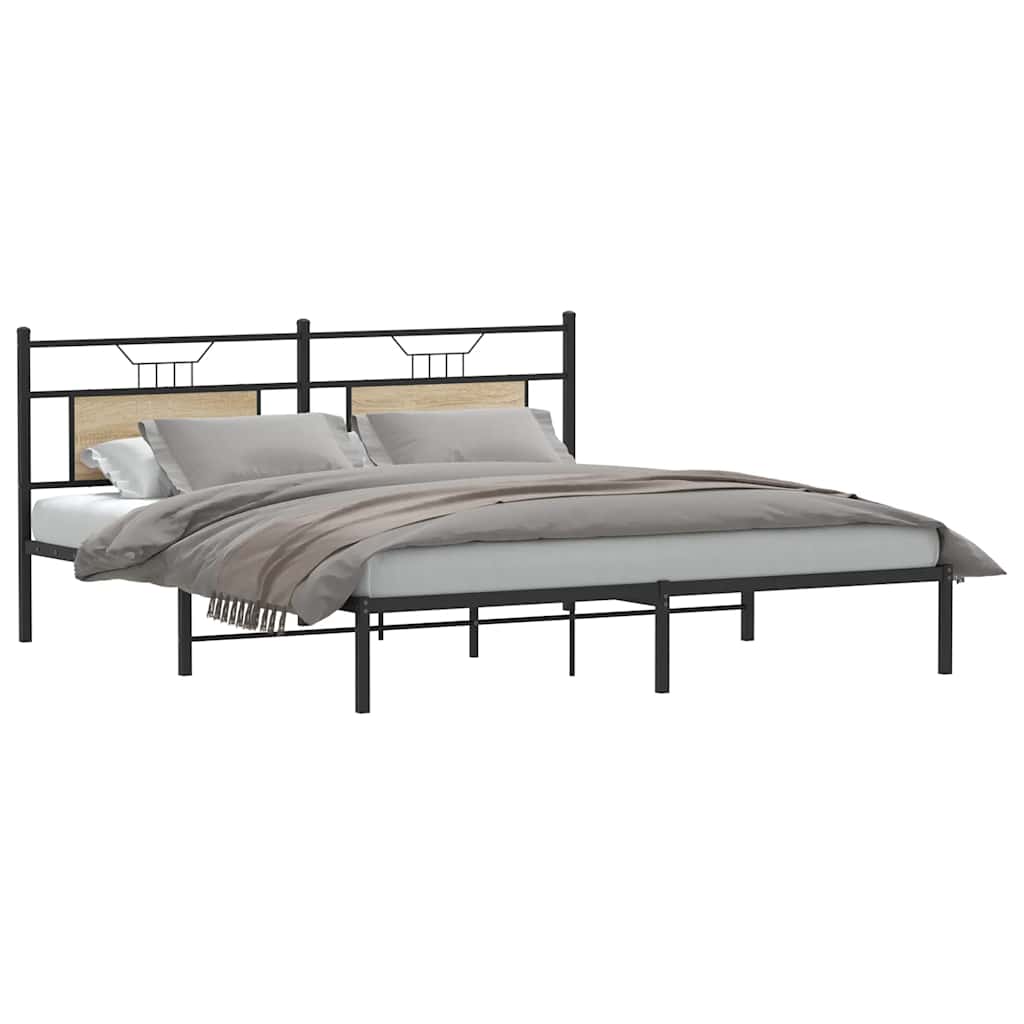 Bed Frame without Mattress Sonoma Oak 160x200 cm Engineered Wood