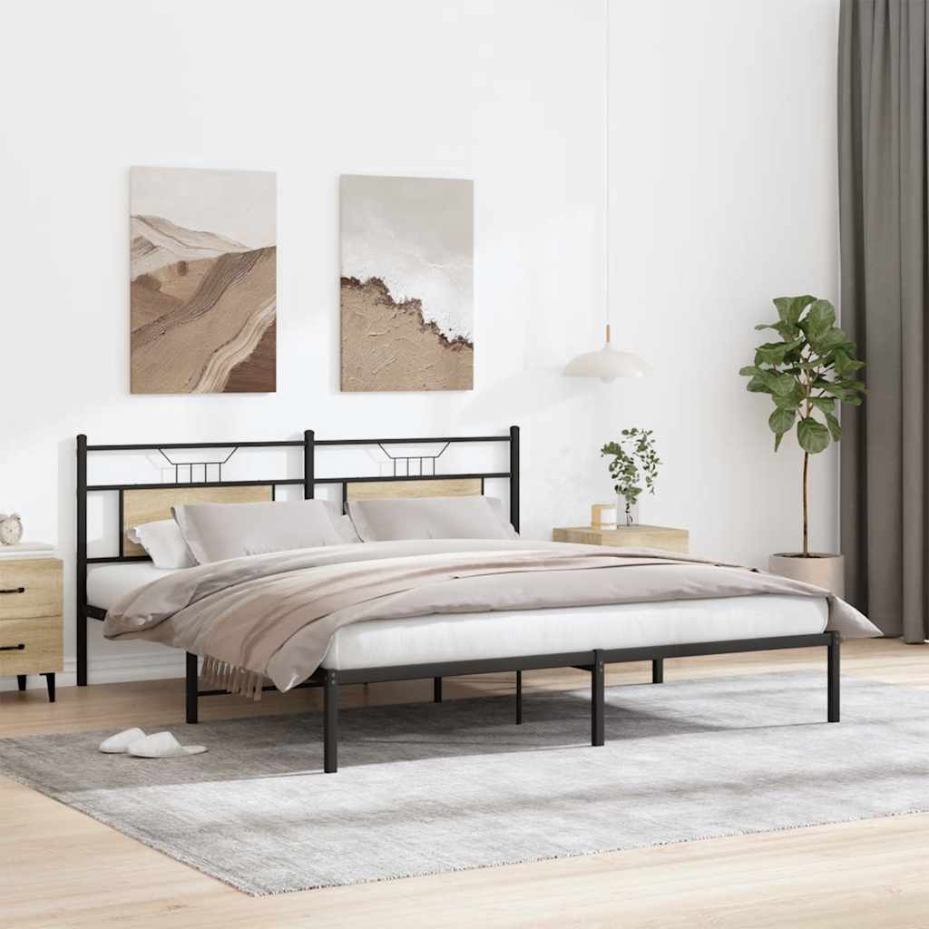 Bed Frame without Mattress Sonoma Oak 160x200 cm Engineered Wood