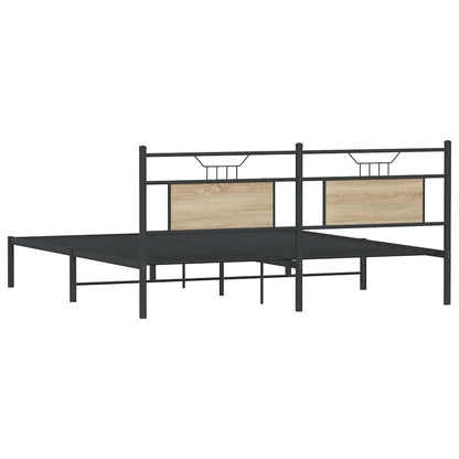 Bed Frame without Mattress Sonoma Oak 160x200 cm Engineered Wood
