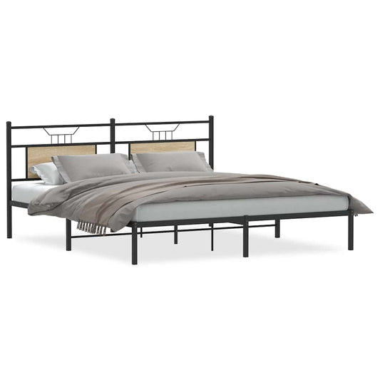 Bed Frame without Mattress Sonoma Oak 183x213 cm Engineered Wood