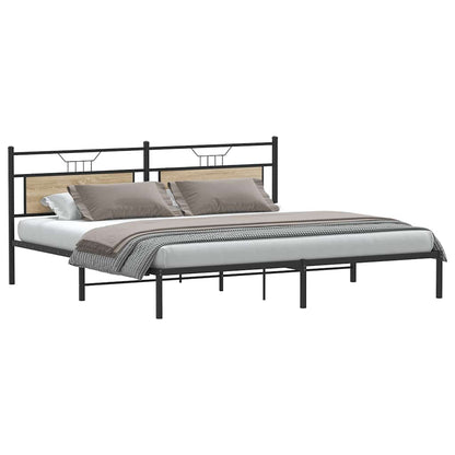 Bed Frame without Mattress Sonoma Oak 193x201 cm Engineered Wood