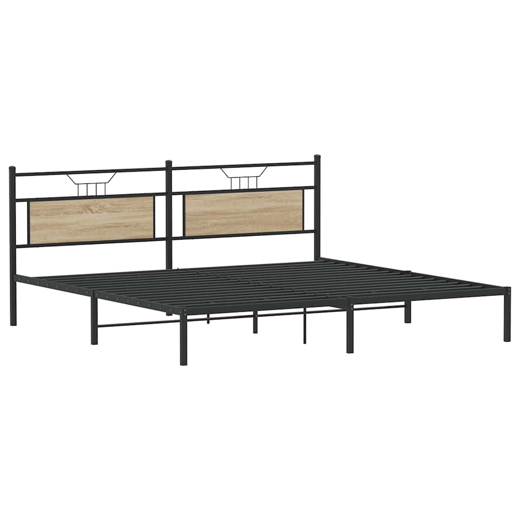 Bed Frame without Mattress Sonoma Oak 193x201 cm Engineered Wood