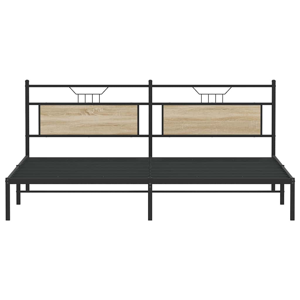 Bed Frame without Mattress Sonoma Oak 193x201 cm Engineered Wood
