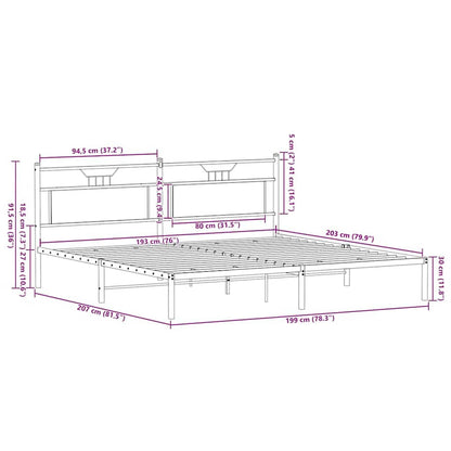 Bed Frame without Mattress Sonoma Oak 193x201 cm Engineered Wood