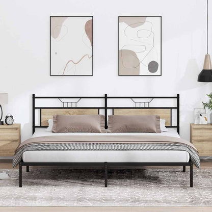 Bed Frame without Mattress Sonoma Oak 193x201 cm Engineered Wood
