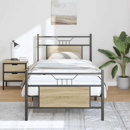Bed Frame without Mattress Sonoma Oak 90x190 cm Single Engineered Wood
