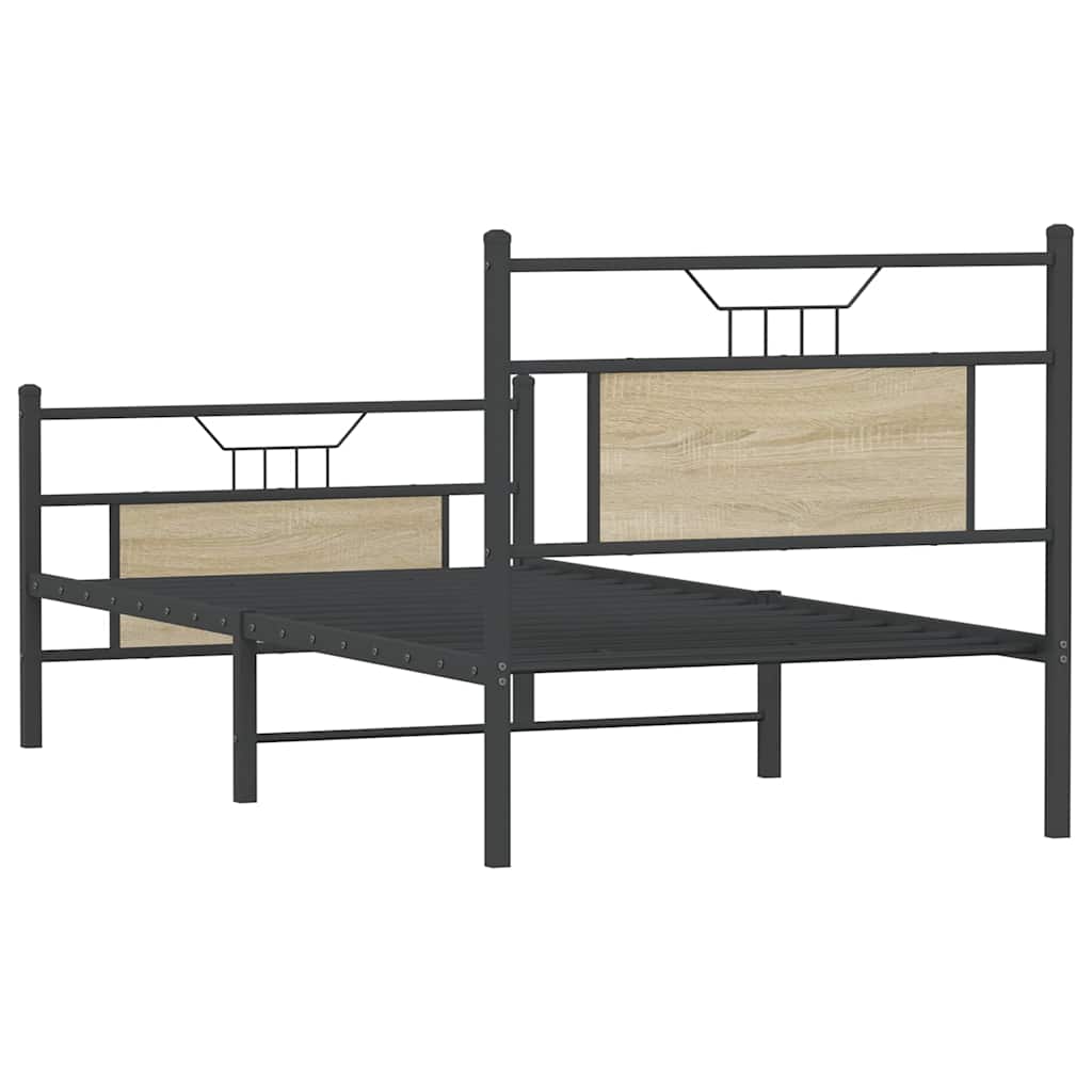 Bed Frame without Mattress Sonoma Oak 90x190 cm Single Engineered Wood