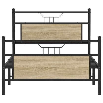 Bed Frame without Mattress Sonoma Oak 107x203 cm Engineered Wood
