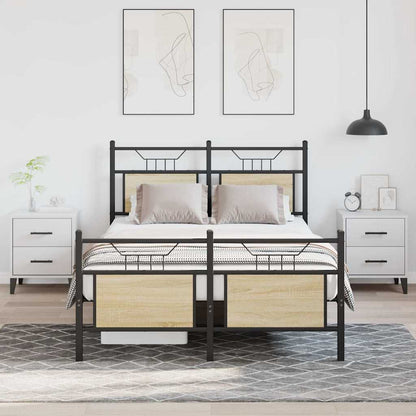 Bed Frame without Mattress Sonoma Oak 120x200 cm Engineered Wood
