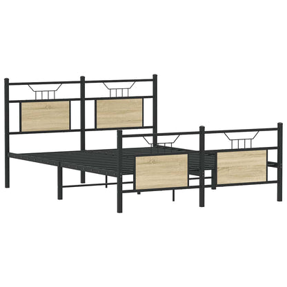Bed Frame without Mattress Sonoma Oak 137x190 cm Engineered Wood
