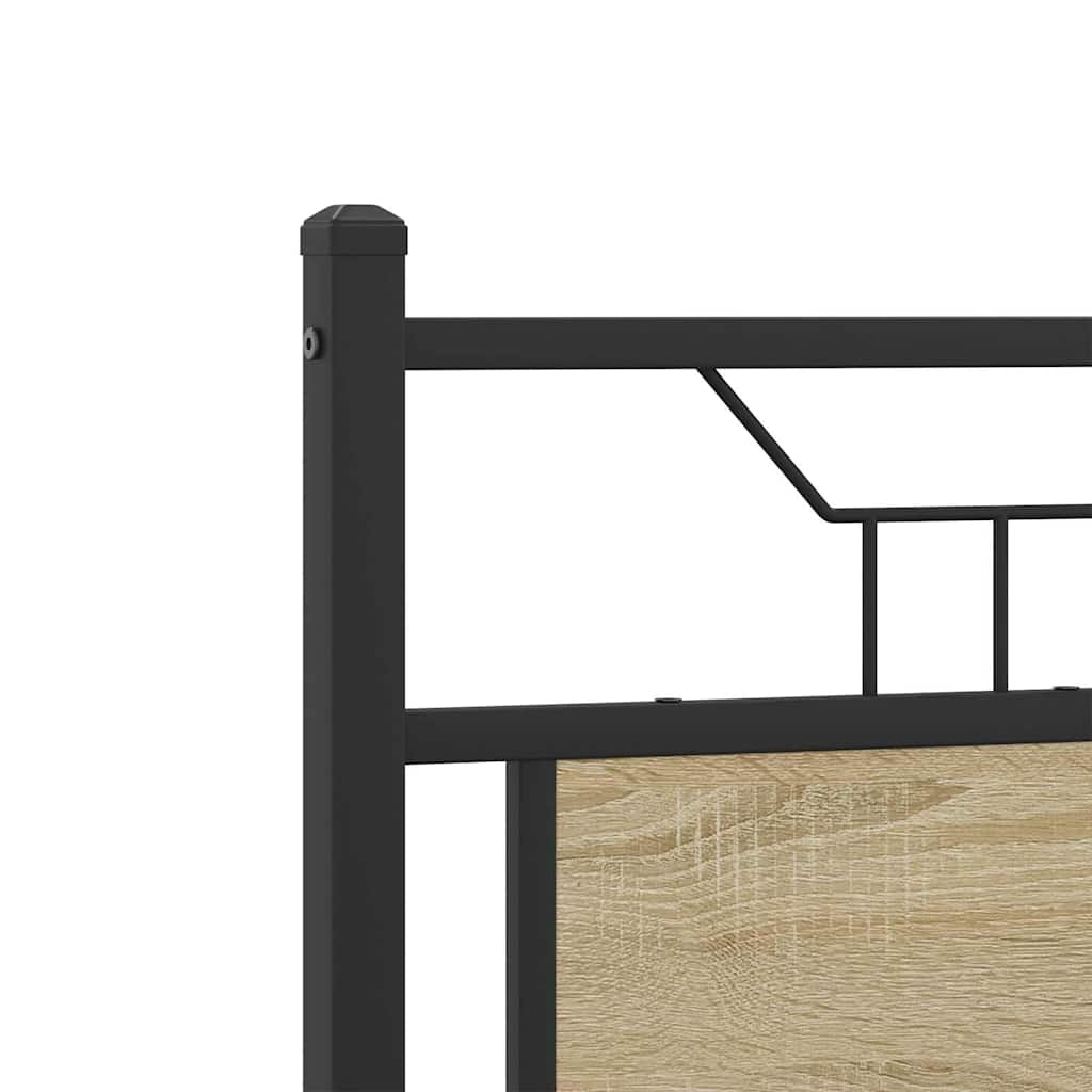 Bed Frame without Mattress Sonoma Oak 137x190 cm Engineered Wood