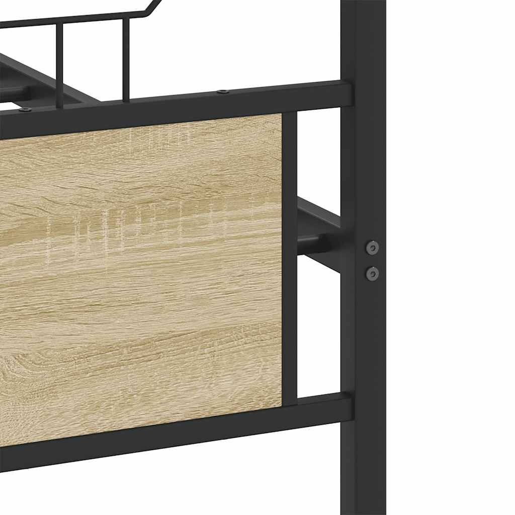 Bed Frame without Mattress Sonoma Oak 140x200 cm Engineered Wood