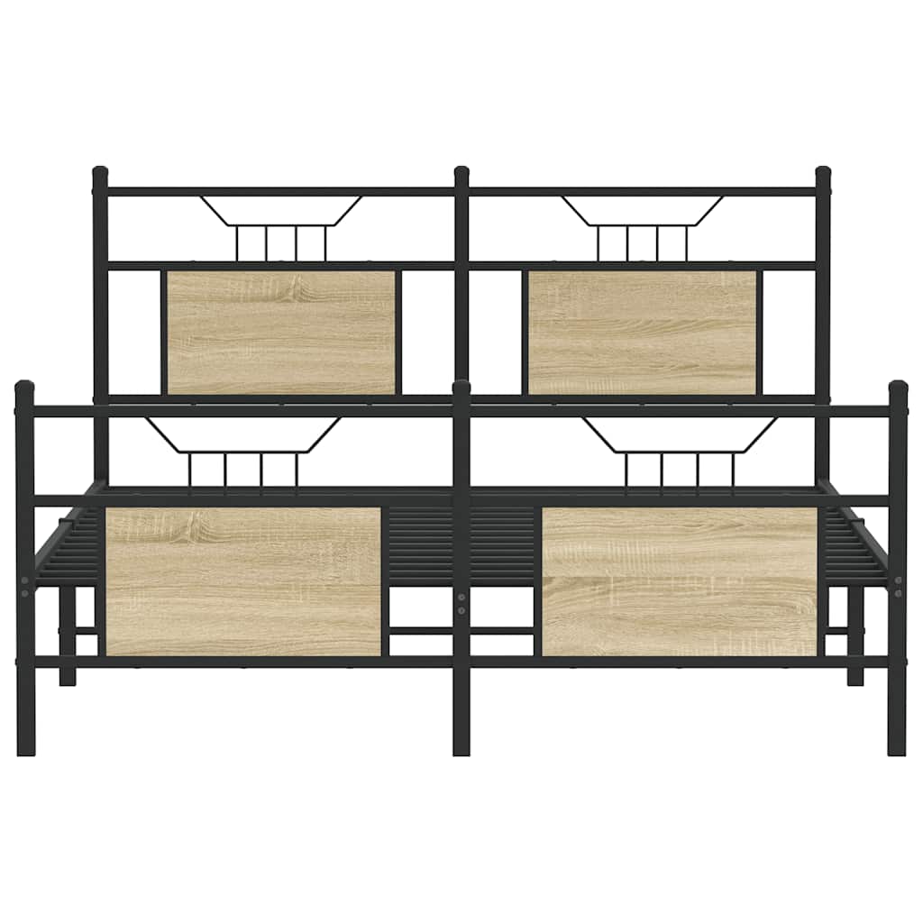 Bed Frame without Mattress Sonoma Oak 150x200 cm King Size Engineered Wood