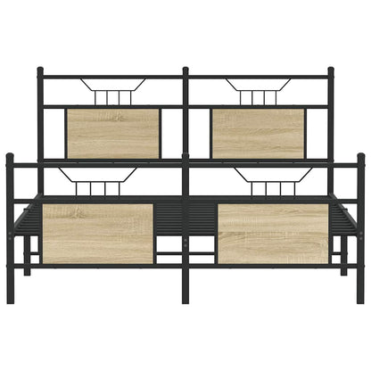 Bed Frame without Mattress Sonoma Oak 150x200 cm King Size Engineered Wood