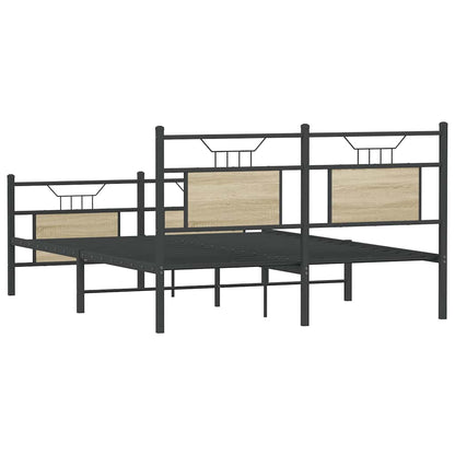 Bed Frame without Mattress Sonoma Oak 150x200 cm King Size Engineered Wood