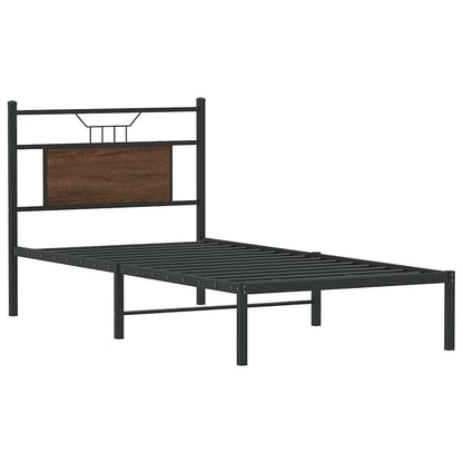 Bed Frame without Mattress Brown Oak 90x190 cm Single Engineered Wood