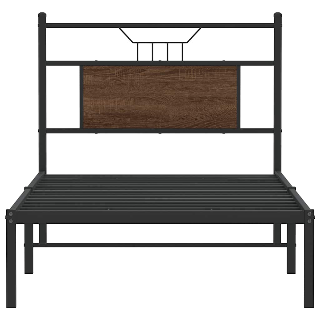 Bed Frame without Mattress Brown Oak 90x190 cm Single Engineered Wood
