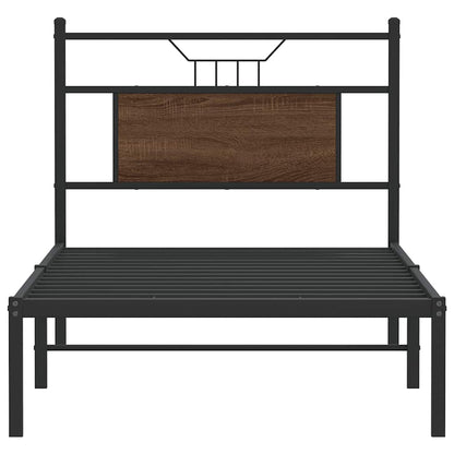 Bed Frame without Mattress Brown Oak 90x200 cm Engineered Wood
