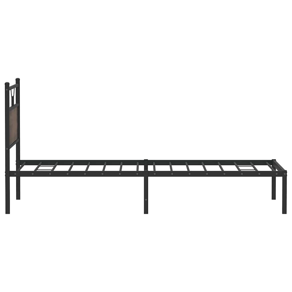 Bed Frame without Mattress Brown Oak 100x190 cm Engineered Wood