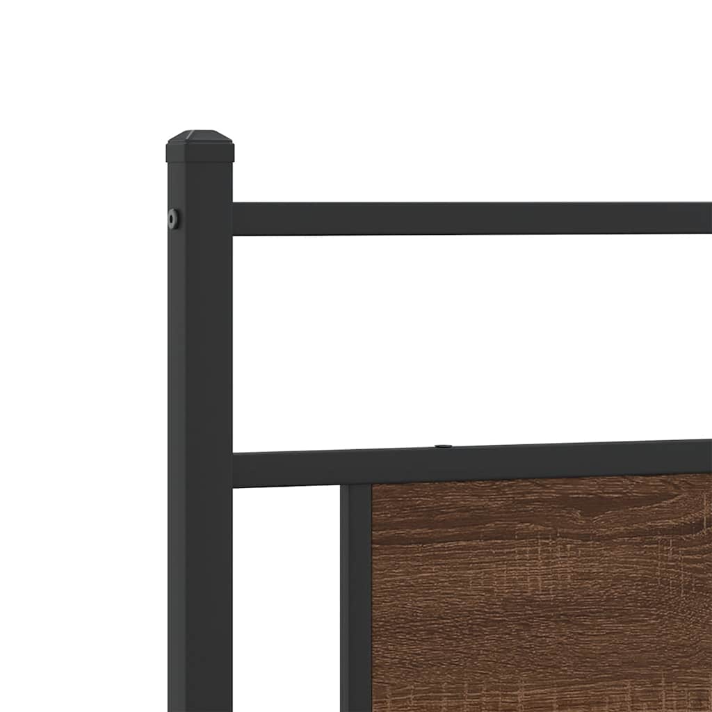 Bed Frame without Mattress Brown Oak 100x190 cm Engineered Wood