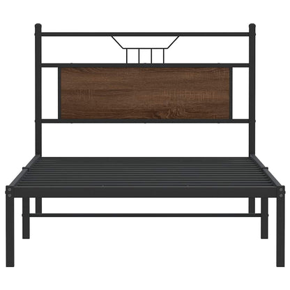 Bed Frame without Mattress Brown Oak 100x200 cm Engineered Wood