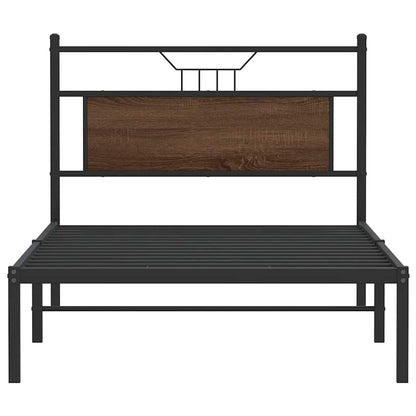 Bed Frame without Mattress Brown Oak 107x203 cm Engineered Wood