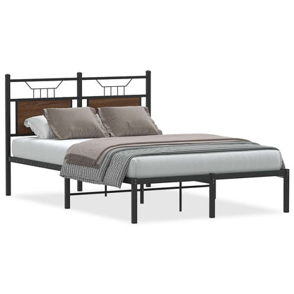 Bed Frame without Mattress Brown Oak 120x200 cm Engineered Wood