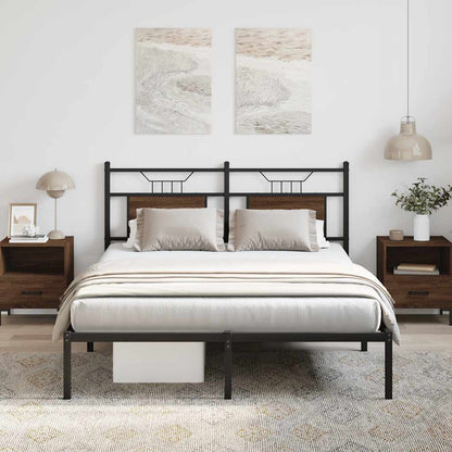 Bed Frame without Mattress Brown Oak 140x190 cm Engineered Wood