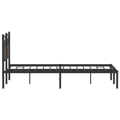Bed Frame without Mattress Brown Oak 140x190 cm Engineered Wood