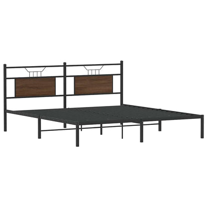 Bed Frame without Mattress Brown Oak 160x200 cm Engineered Wood