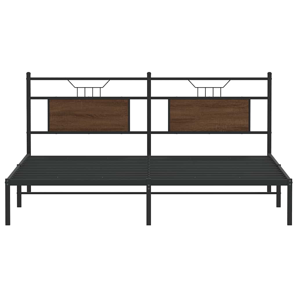 Bed Frame without Mattress Brown Oak 160x200 cm Engineered Wood