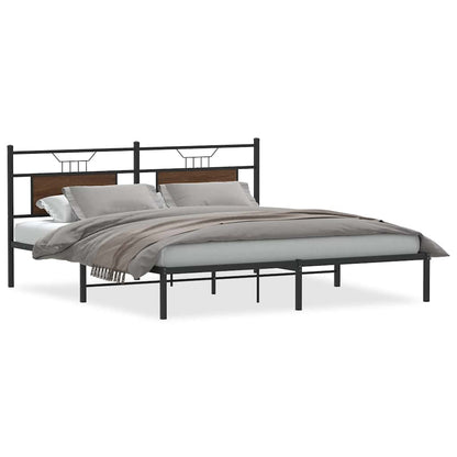 Bed Frame without Mattress Brown Oak 183x203 cm Engineered Wood