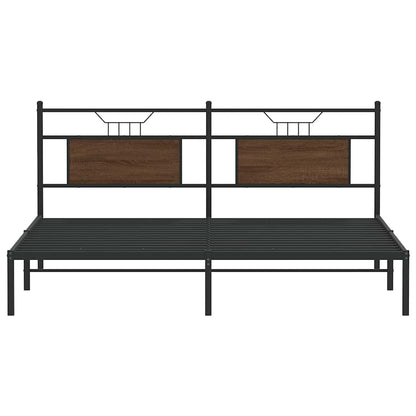 Bed Frame without Mattress Brown Oak 183x203 cm Engineered Wood