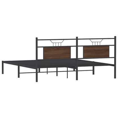 Bed Frame without Mattress Brown Oak 183x203 cm Engineered Wood